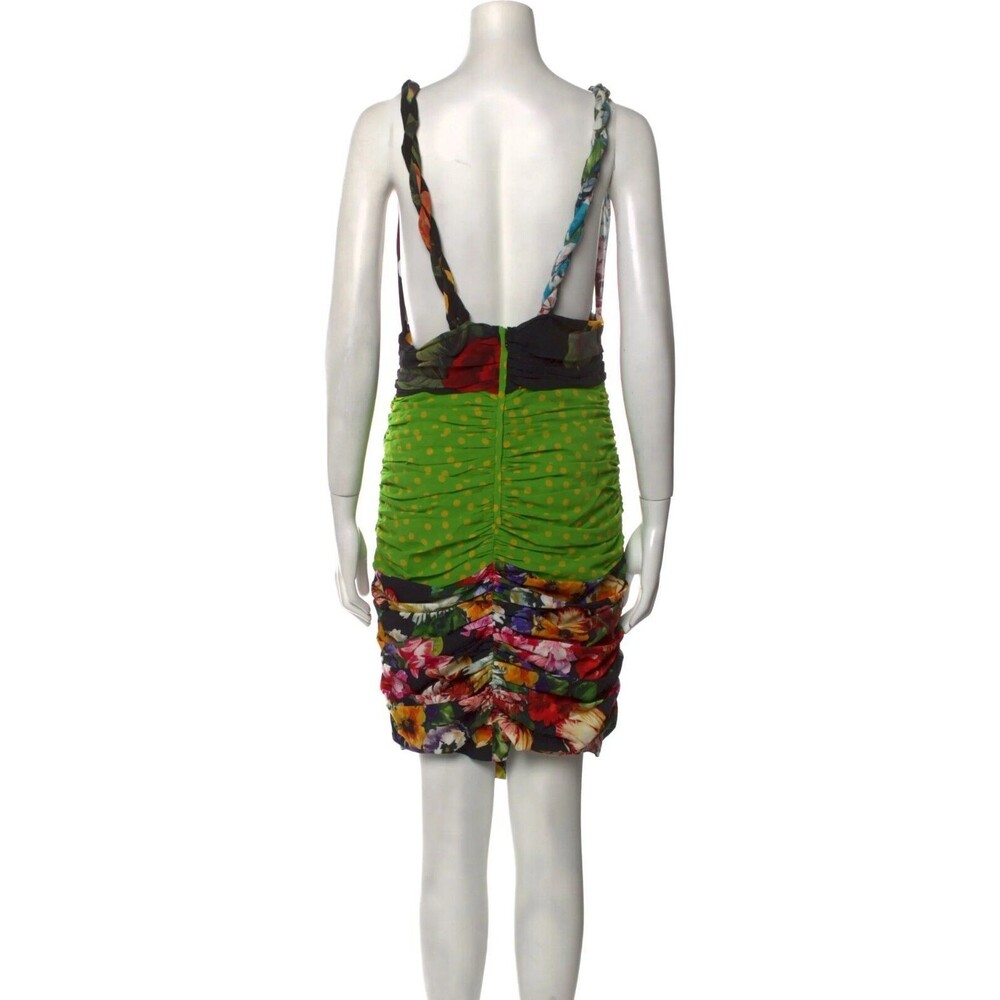 NWT. RUNWAY! $2545 DOLCE & GABBANA Patchwork Fitted Mini Dress IT46 - Picture 12 of 16